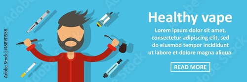 Healthy vape banner horizontal concept
