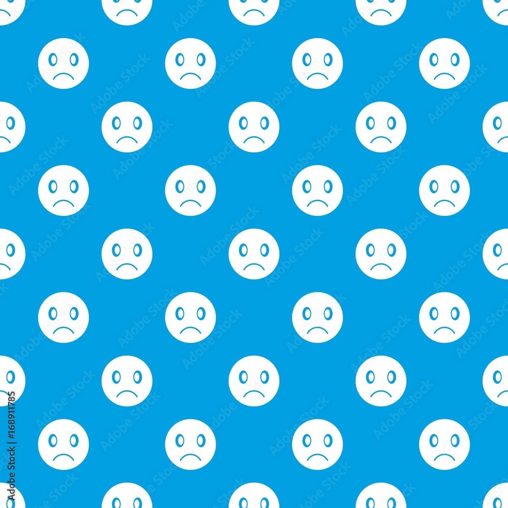 Sad emotpattern seamless blue Sad emotpattern seamless blue