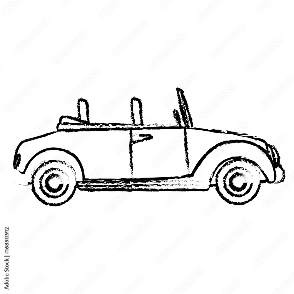 wedding car convertible old fashion style vector illustration