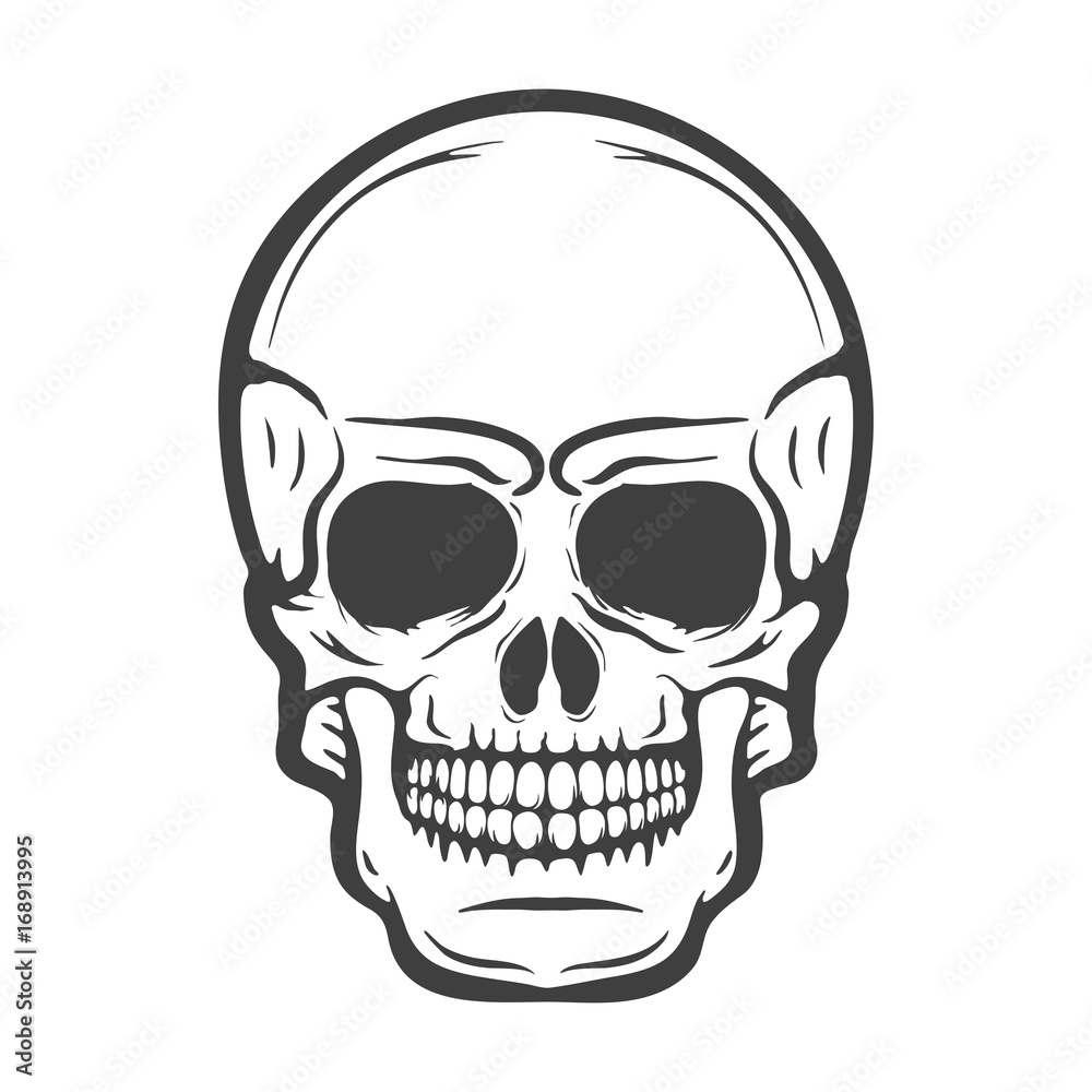 Gangster skull emblem on white background. Vector illustration Gangster skull emblem on white background. Vector illustration