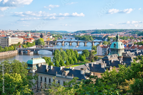 Canvas Print Prague Bridges in the Summer. Czech Republic.