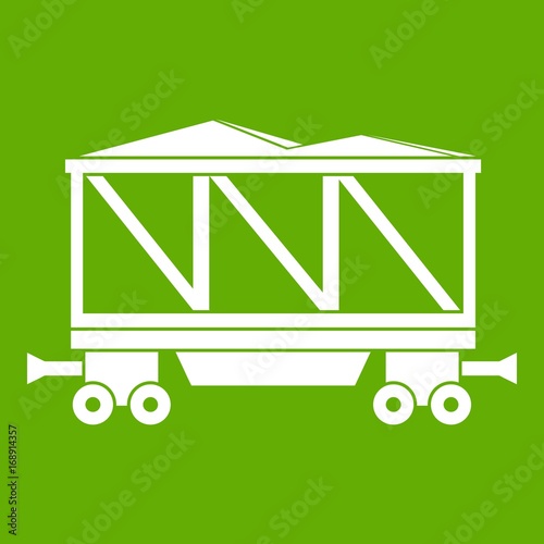 Railway wagon icon green