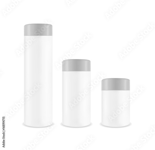 Plastic white jar. Packaging for cosmetics