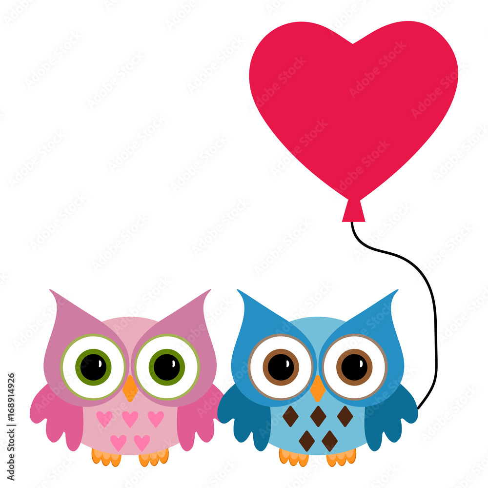 Obraz premium owl with heart