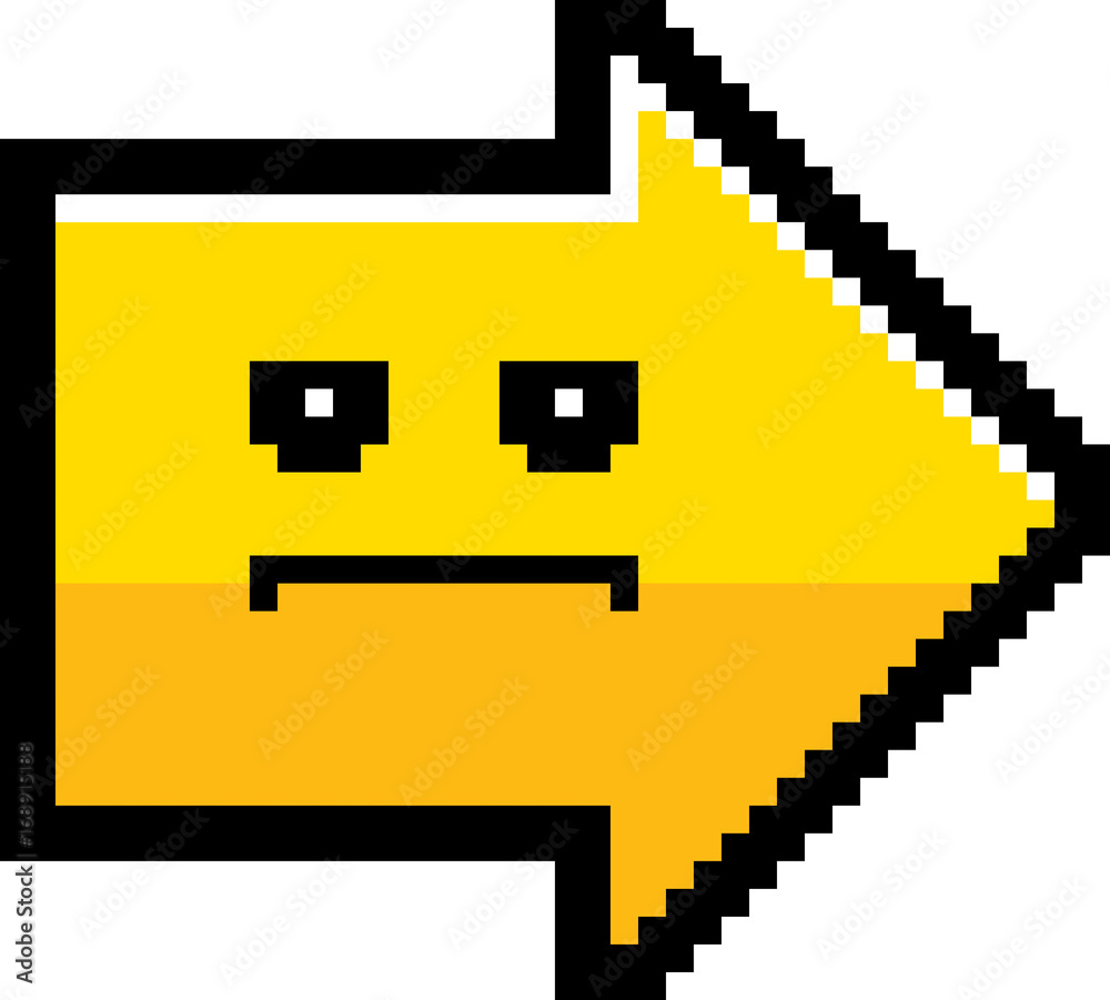 Serious 8-Bit Cartoon Arrow