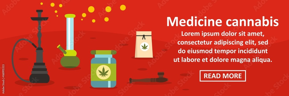 Medicine cannabis banner horizontal concept