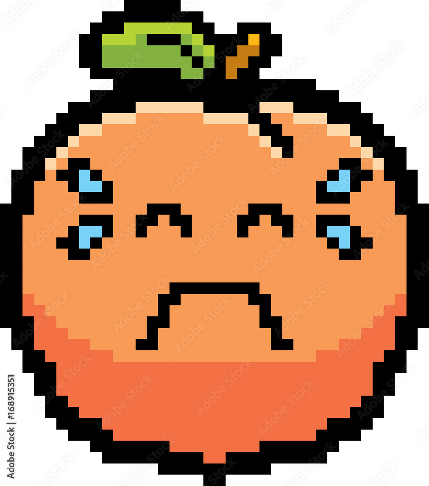 Crying 8-Bit Cartoon Peach