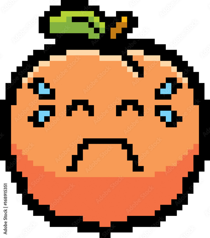 Obraz premium Crying 8-Bit Cartoon Peach
