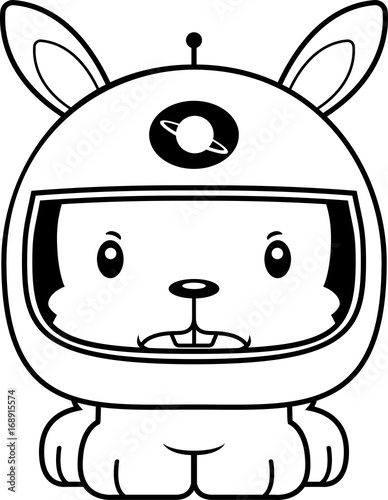 Cartoon Angry Astronaut Bunny