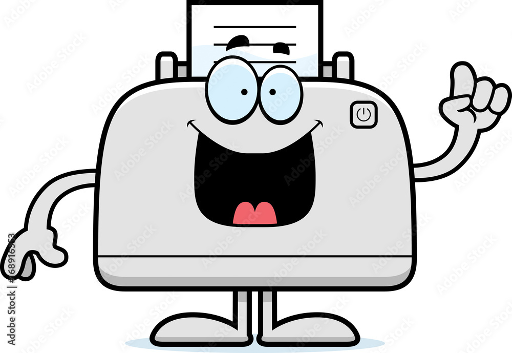 Naklejka premium Cartoon Printer Idea