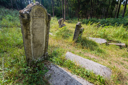 Old abandoned Jewish cemetery photo