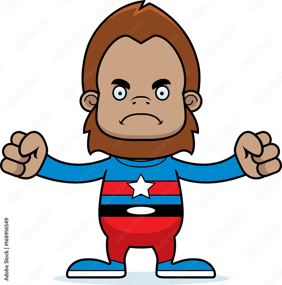 Cartoon Angry Superhero Sasquatch Cartoon Angry Superhero Sasquatch