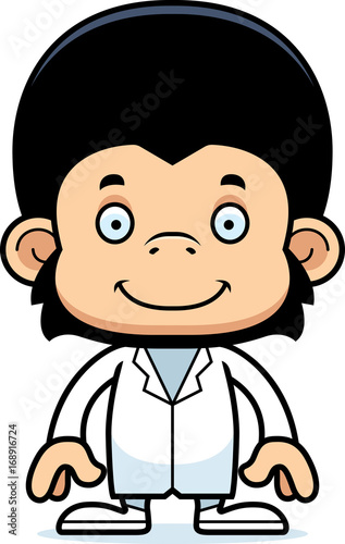 Cartoon Smiling Doctor Chimpanzee