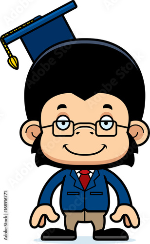 Cartoon Smiling Teacher Chimpanzee