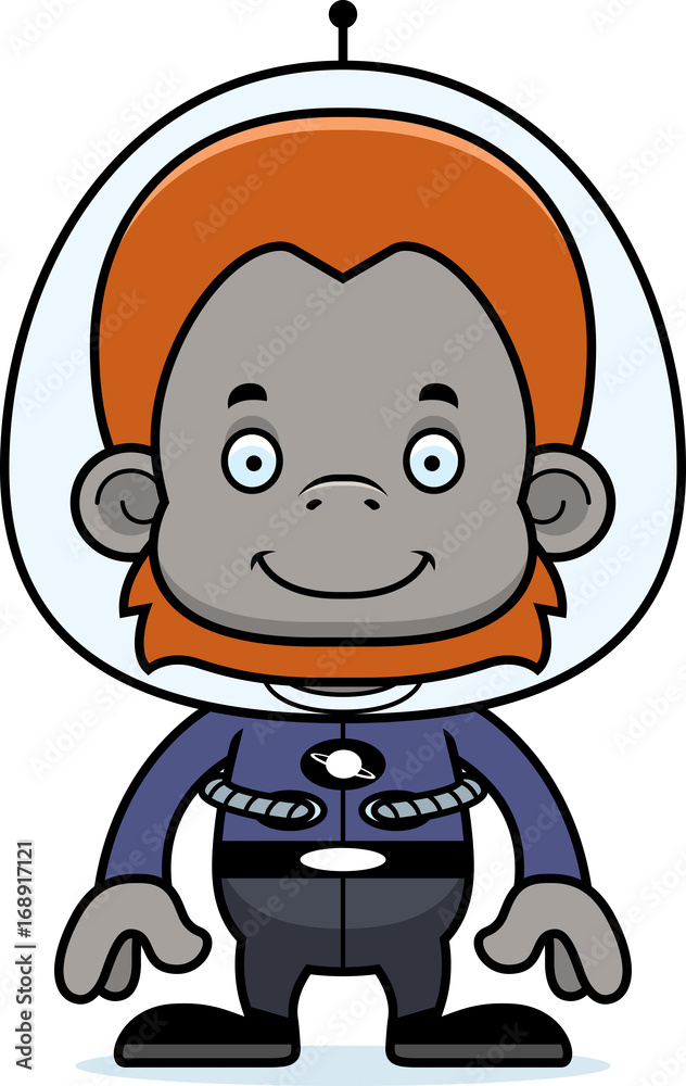 Cartoon Smiling Spaceman Orangutan Cartoon Smiling Spaceman Orangutan