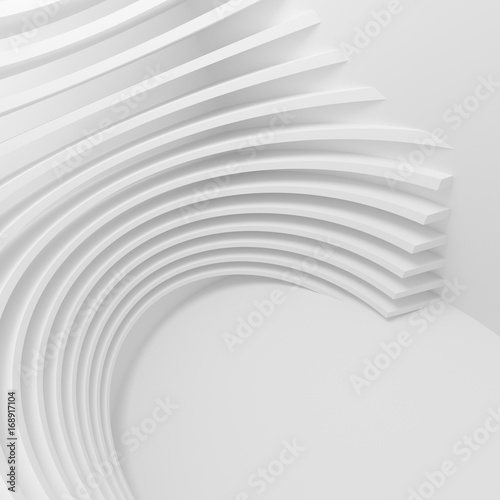 Fototapeta Naklejka Na Ścianę i Meble -  White Architecture Circular Background. Abstract Interior Design