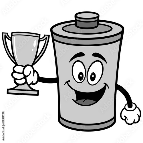 Battery with Trophy Illustration