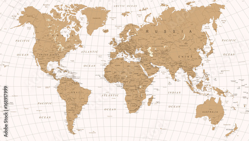 World Map Vintage Vector