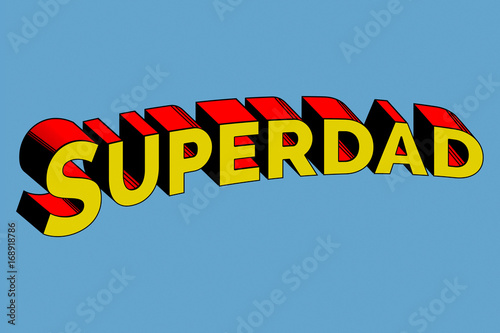Retro Comic Superman  Schriftzug Superdad