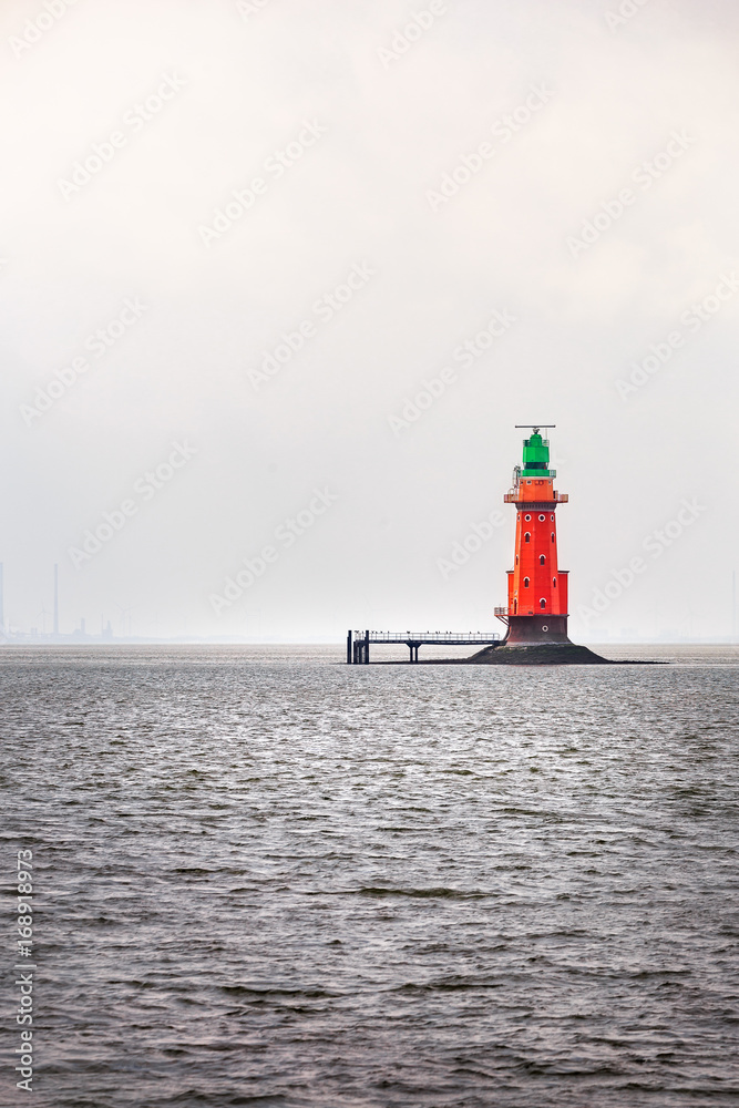 Lighthouse Hohe Weg in the Wadden sea