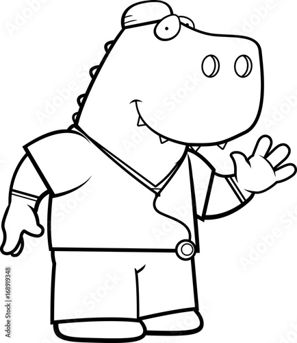 Cartoon Dinosaur Doctor
