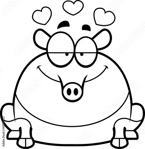 Cartoon Tapir in Love