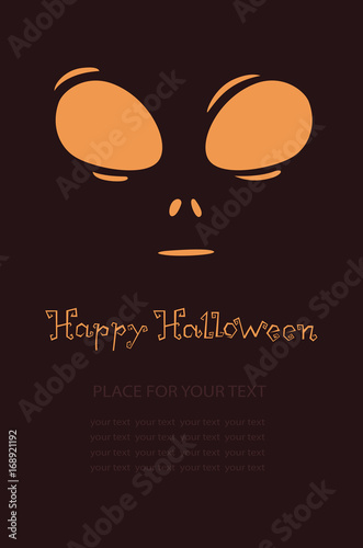 Happy Halloween. Pumpkins on a dark background, flyer for your design, vector illustration.