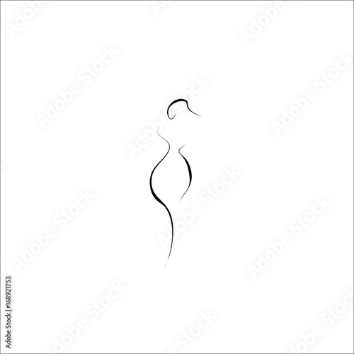 sexy curves woman vector line icon photo