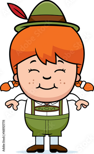 Smiling Cartoon Lederhosen Girl
