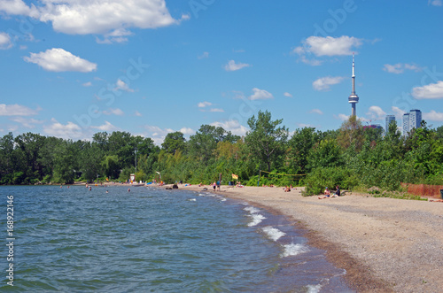 Ward's island beach cn tower toronto