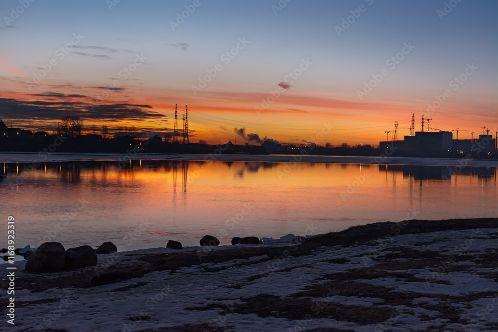 Dawn on the river Neva Dawn on the river Neva