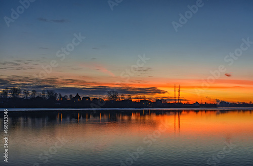 Dawn on the river Neva