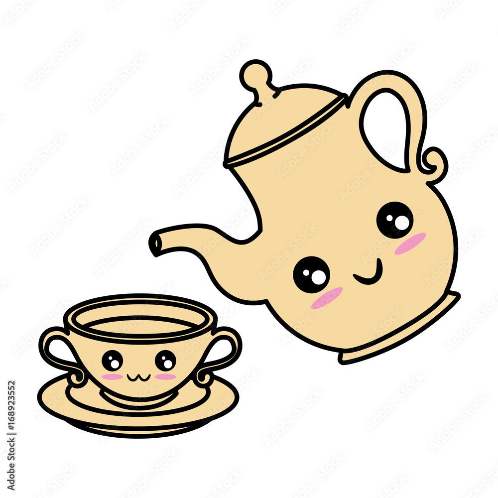 Cute teapot kitchenware kawaii cute cartoon Cute teapot kitchenware kawaii cute cartoon
