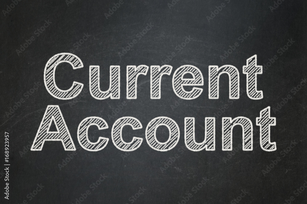 Obraz premium Currency concept: Current Account on chalkboard background
