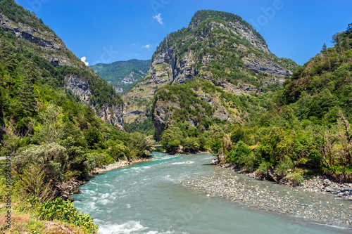 Принти на полотні Mountain River in Ritsa Relict National Park. Abkhazia.