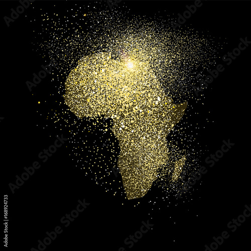 Africa gold glitter concept symbol illustration