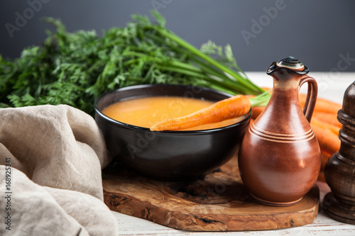 Obraz na plátně Carrot cream soup
