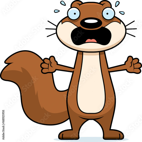 Scared Cartoon Squirrel