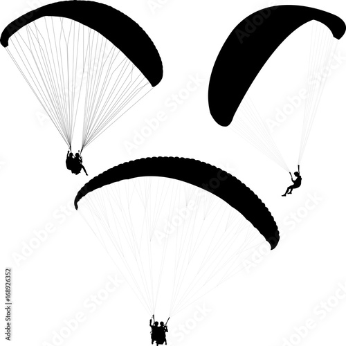 paragliding silhouettes collection - vector