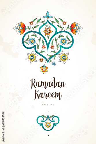 Photography Vector vintage card in Eastern style.
