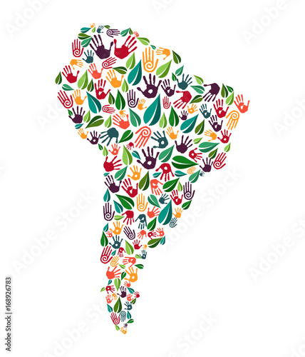 South america hand print social environment help