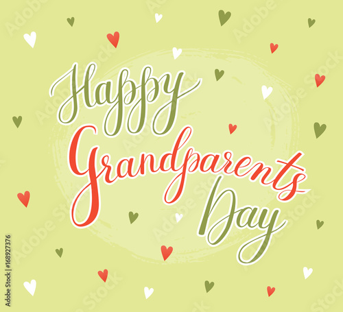 Vector greeting card Happy Grandparent Day