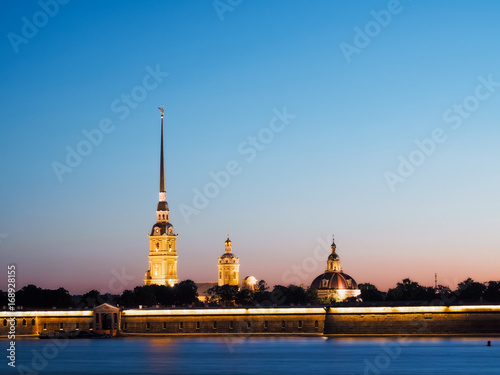 Obraz na płótnie Peter and Paul Fortress at night