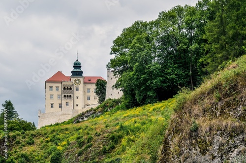 Beautiful historic castle. Castle in Pieskowa Skala in Poland.