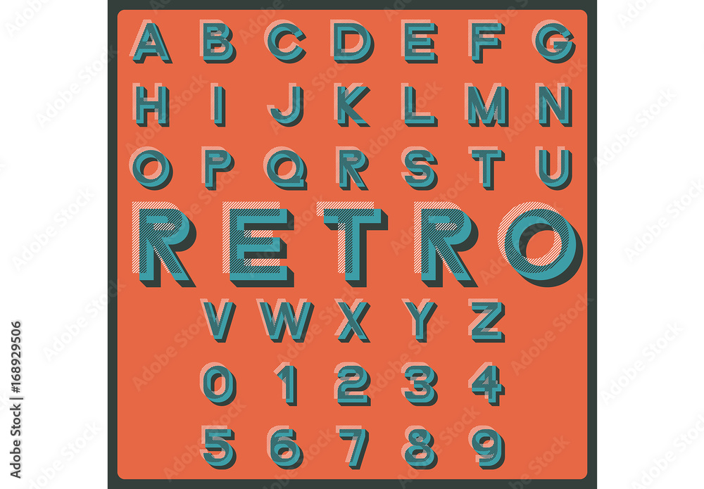 Retro Style Alphabet Set 1 Stock Template | Adobe Stock