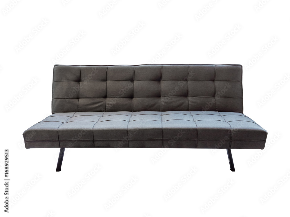Modern black fabric sofa, isolated on white background with clipping path. Modern black fabric sofa, isolated on white background with clipping path.