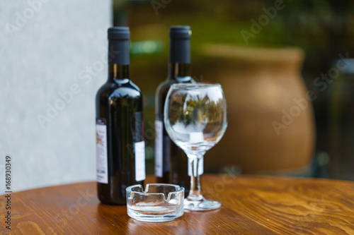 Glass of wine at tasting area