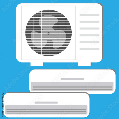 Air conditioner system: outdoor unit and two indoor units