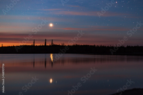 Pre-dawn on Ontario's Winisk River. Venus, the morning star, rises above Ontario Ring of Fire. 