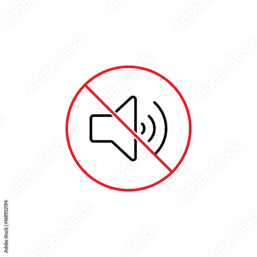 Wallpaper Mural no sound, silence sign on white background Torontodigital.ca